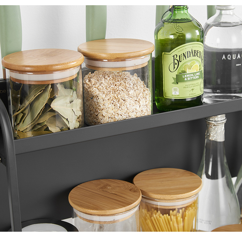 Black Multi-Functional Kitchen Seasoning Storage Rack Countertop Double Floor Storage Rack Kitchenware Soup Ladle Chopping Board Knife Rack Black Multi-Functional Kitchen Seasoning Storage Rack Countertop Double Floor Storage Rack Kitchenware Soup Ladle Chopping Board Knife Rack