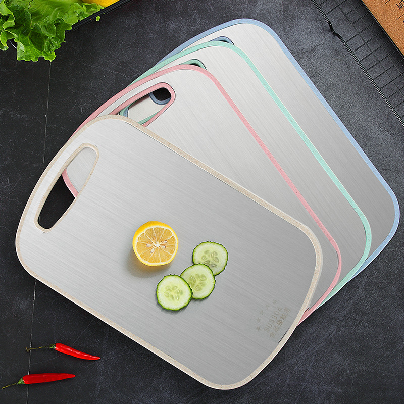304 Stainless Steel Cutting Board Mildew-Proof Chopping Board Household Kitchen Dough Board Complementary Food Cutting Fruit Rolling Chopping Board Cutting Board 304 Stainless Steel Cutting Board Mildew-Proof Chopping Board Household Kitchen Dough Board Complementary Food Cutting Fruit Rolling Chopping Board Cutting Board