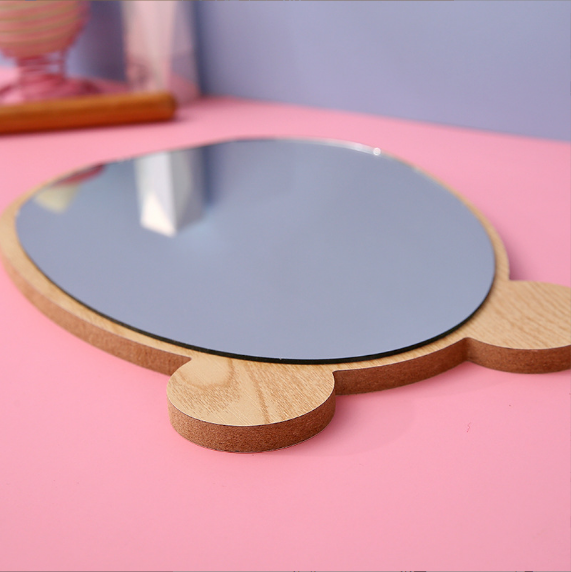 Mirror Wooden Cartoon Bear Makeup Mirror Desktop Dormitory Dressing Mirror Student Girl Bedroom Cute Makeup Mirror