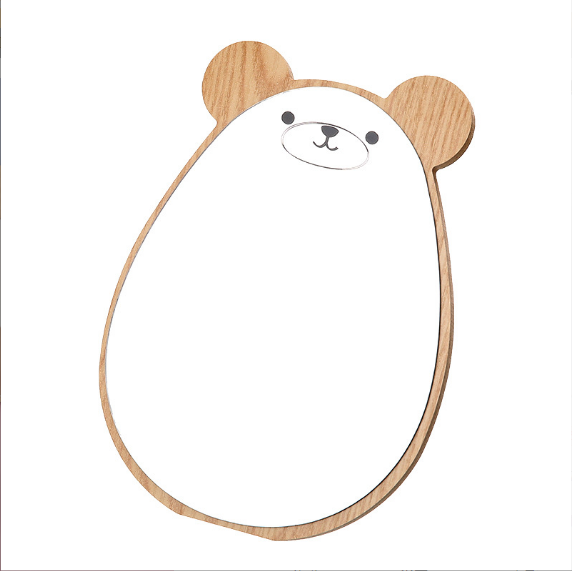 Mirror Wooden Cartoon Bear Makeup Mirror Desktop Dormitory Dressing Mirror Student Girl Bedroom Cute Makeup Mirror