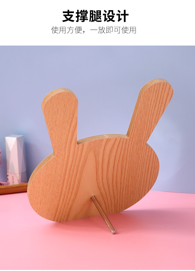 Mirror Wooden Cartoon Bear Makeup Mirror Desktop Dormitory Dressing Mirror Student Girl Bedroom Cute Makeup Mirror