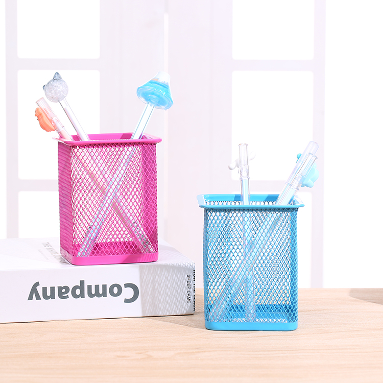 Square Grid Pen Holder Fashion Korean Office Supplies Creative Stationery Practical Desktop Decoration Multifunctional Storage Box