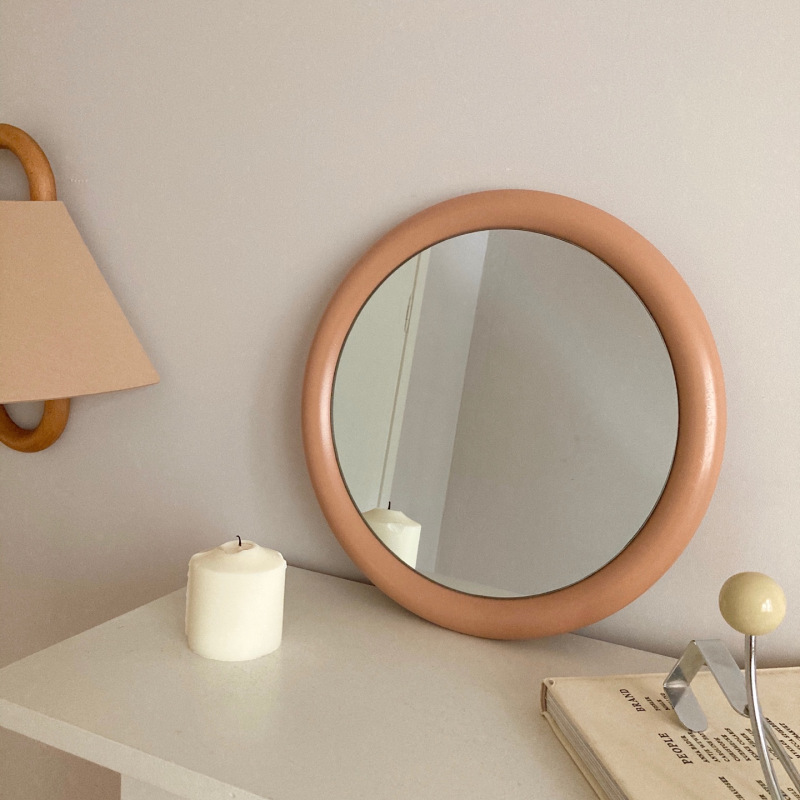 INS Korean Solid Wood Makeup Mirror Cream Mirror Girl Heart Dressing Mirror Photography Props