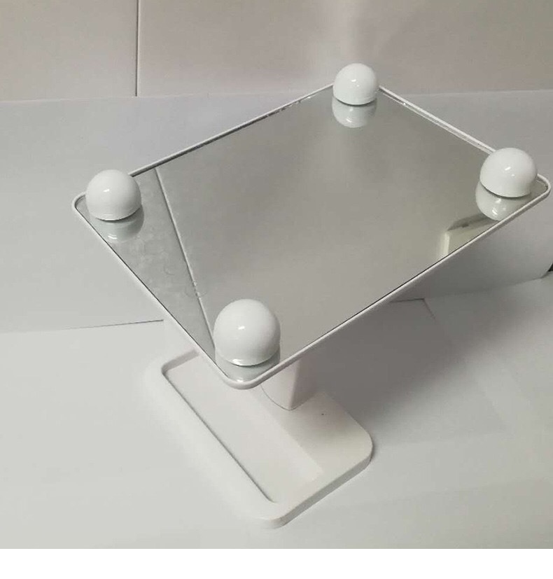 Large Led Rotating Makeup Mirror with Bulb Touch Fill Light Storage Dressing Mirror Three-Color Dimming European-Style Bulb Mirror