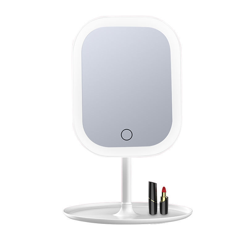New Portable Desktop with Light Led Make-up Mirror Fill Light Dressing Mirror Portable Square Mirror USB Small Mirror