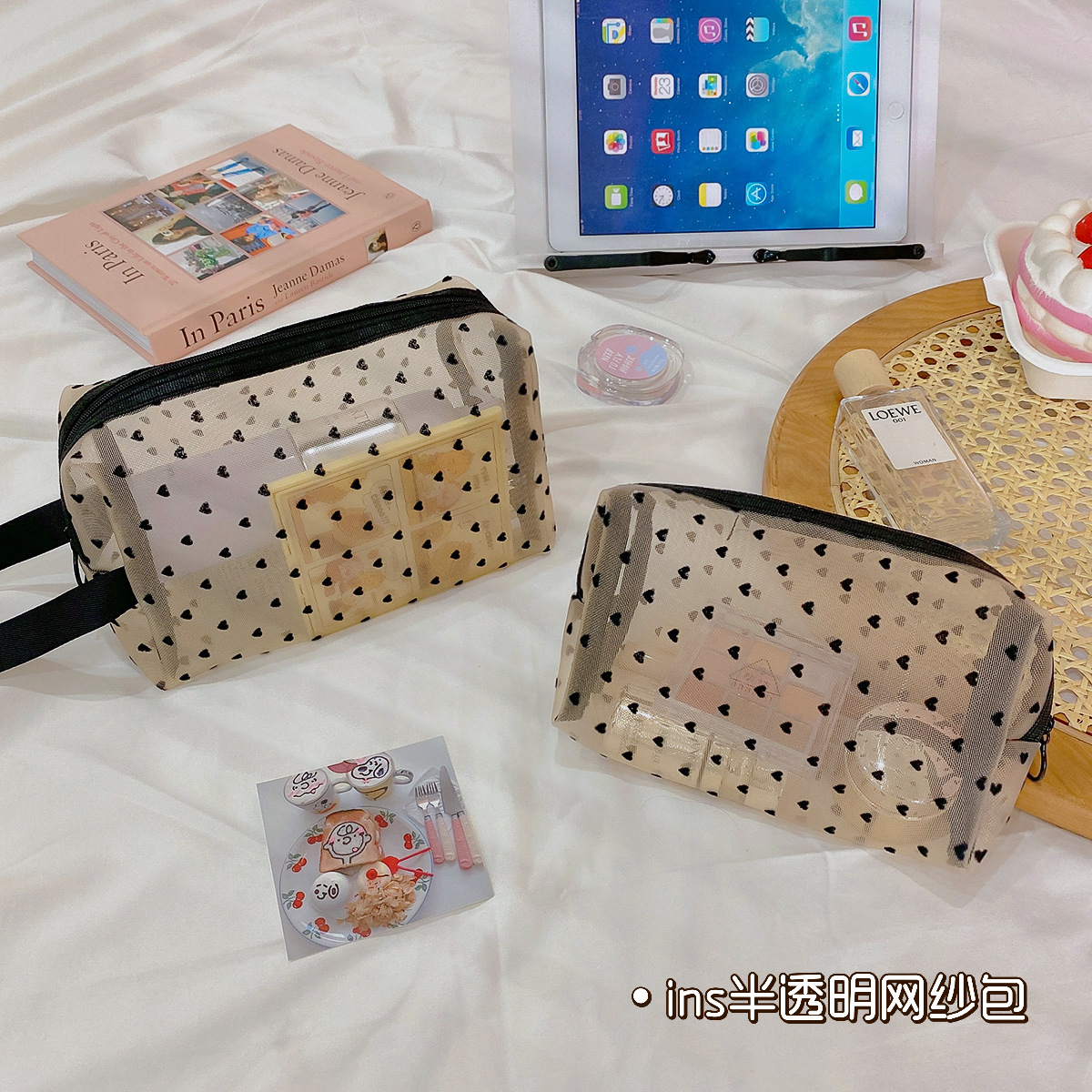 European Retro Style Double-Sided Makeup Mirror Cute Girl Heart Princess Mirror Dormitory Bedroom Desktop Heart-Shaped Dressing Mirror