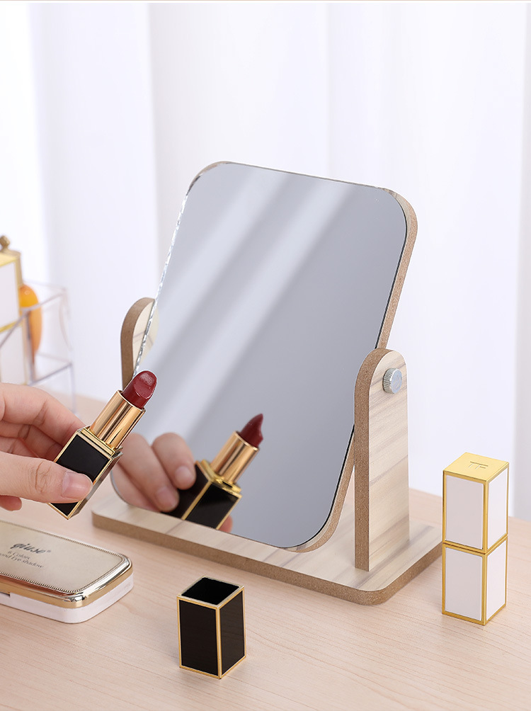 HD Double-Sided Rotating Makeup Mirror Desktop Colorful Dressing Mirror Folding Bamboo Allegro Portable Large Square Princess Mirror HD Double-Sided Rotating Makeup Mirror Desktop Colorful Dressing Mirror Folding Bamboo Allegro Portable Large Square Princess Mirror