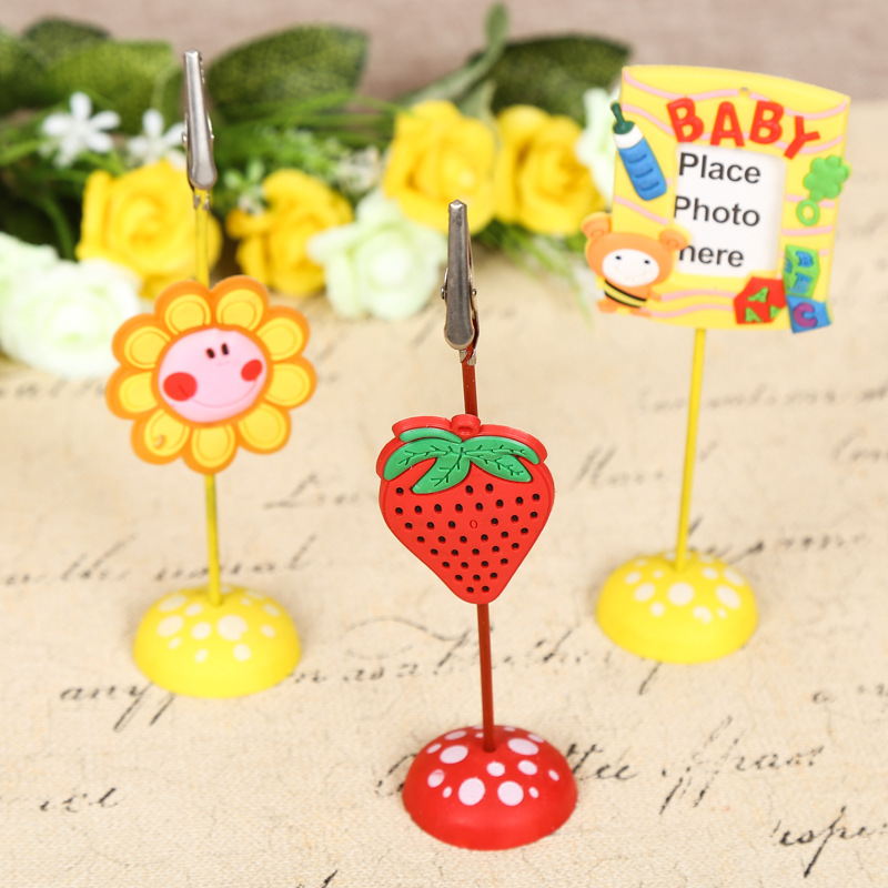 Factory Direct Sales Creative Cartoon Message Folder Note Clip Seat Decoration Note Clip Business Card Holder Office Supplies