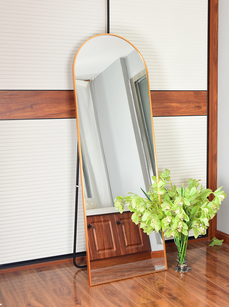 Full-Body Floor Mirror Aluminum Alloy Dressing Mirror Hanging And Swing Dual-Use Modern Simple Clothing Store Ins Style Slimming Full-Length Mirror
