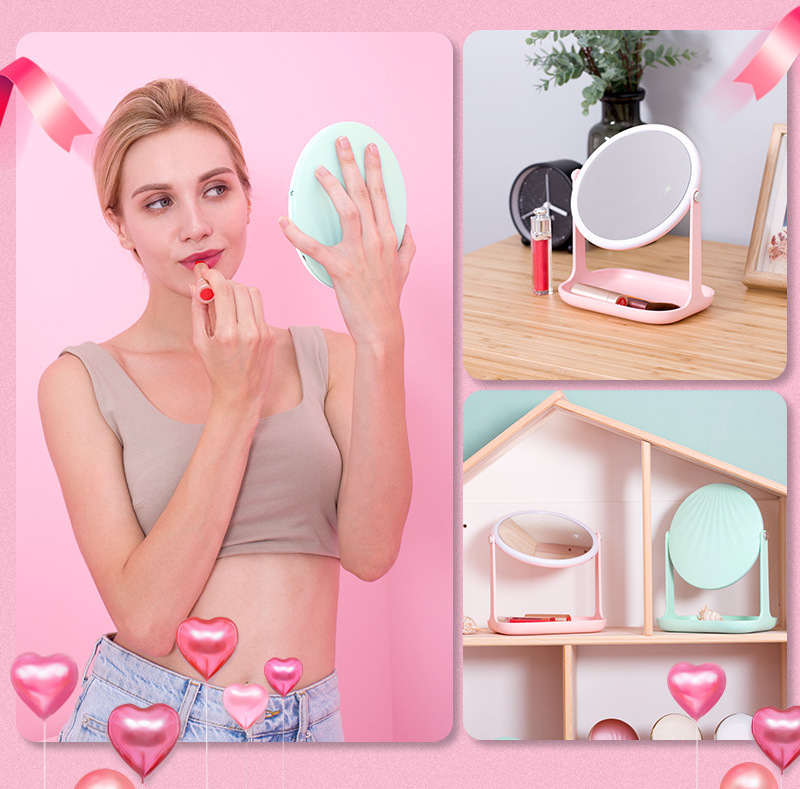 New LED dressing table style with rechargeable night light RK36 princess dressing mirror creative gift