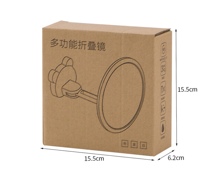 Wall-Mounted Cosmetic Mirror Bathroom Nailless Seamless Magic Stickers Folding round Mirror Waterproof Adjustable Angle Dressing Mirror