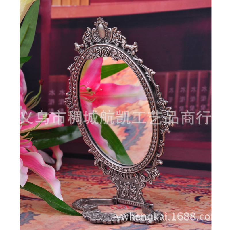 New-style zinc alloy antique double-sided dressing mirror creative crafts
