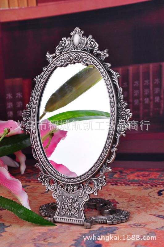 New-style zinc alloy antique double-sided dressing mirror creative crafts New-style zinc alloy antique double-sided dressing mirror creative crafts