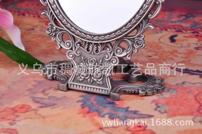 New-style zinc alloy antique double-sided dressing mirror creative crafts New-style zinc alloy antique double-sided dressing mirror creative crafts