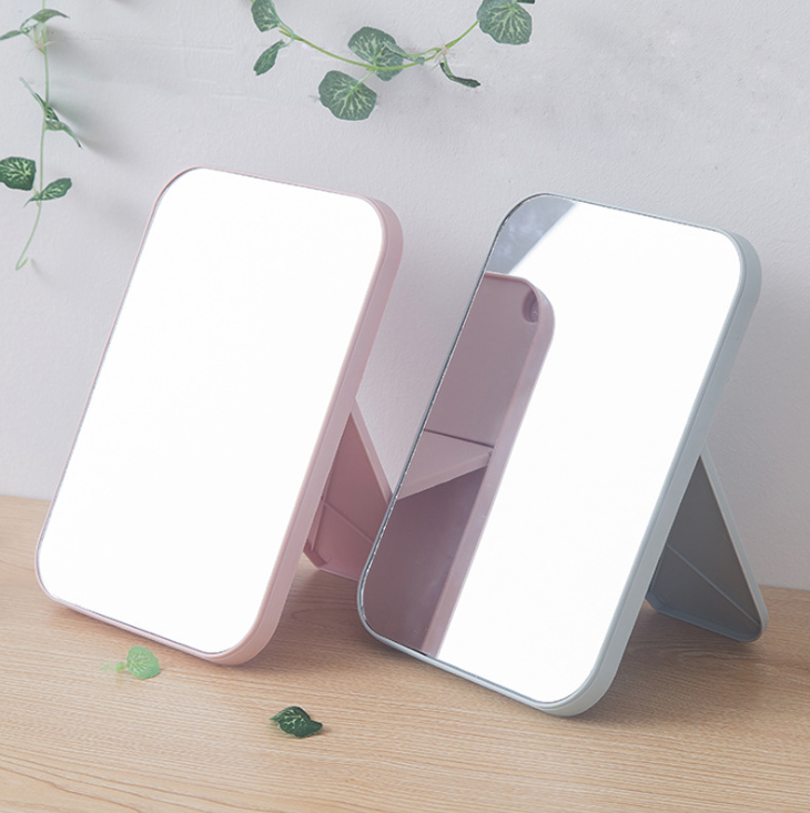 Large Plain Foldable Desktop Mirror HD Single-Sided Makeup Mirror Portable Square Princess Mirror Dressing Mirror