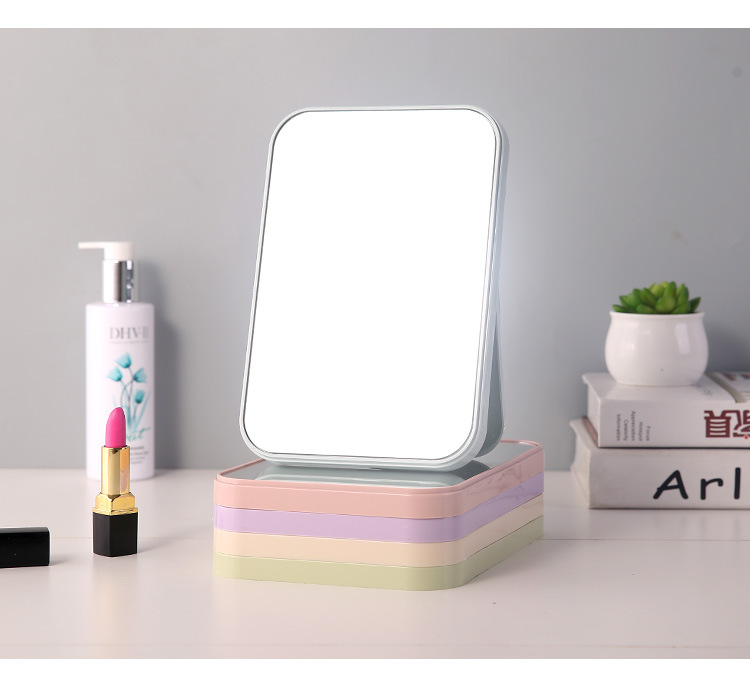 Large Plain Foldable Desktop Mirror HD Single-Sided Makeup Mirror Portable Square Princess Mirror Dressing Mirror