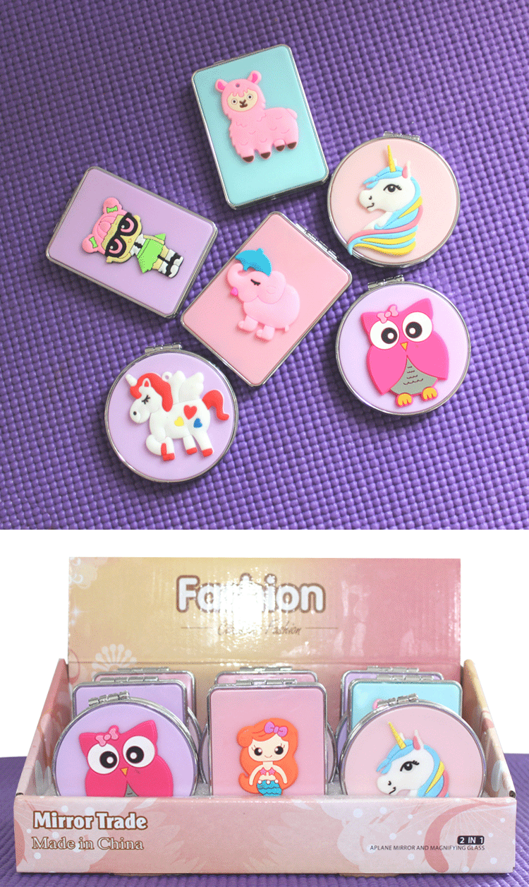 Portable Princess Mirror Makeup Mirror Foldable Portable Student Dormitory Desktop Dressing Mirror Double-Sided HD Makeup Small Mirror