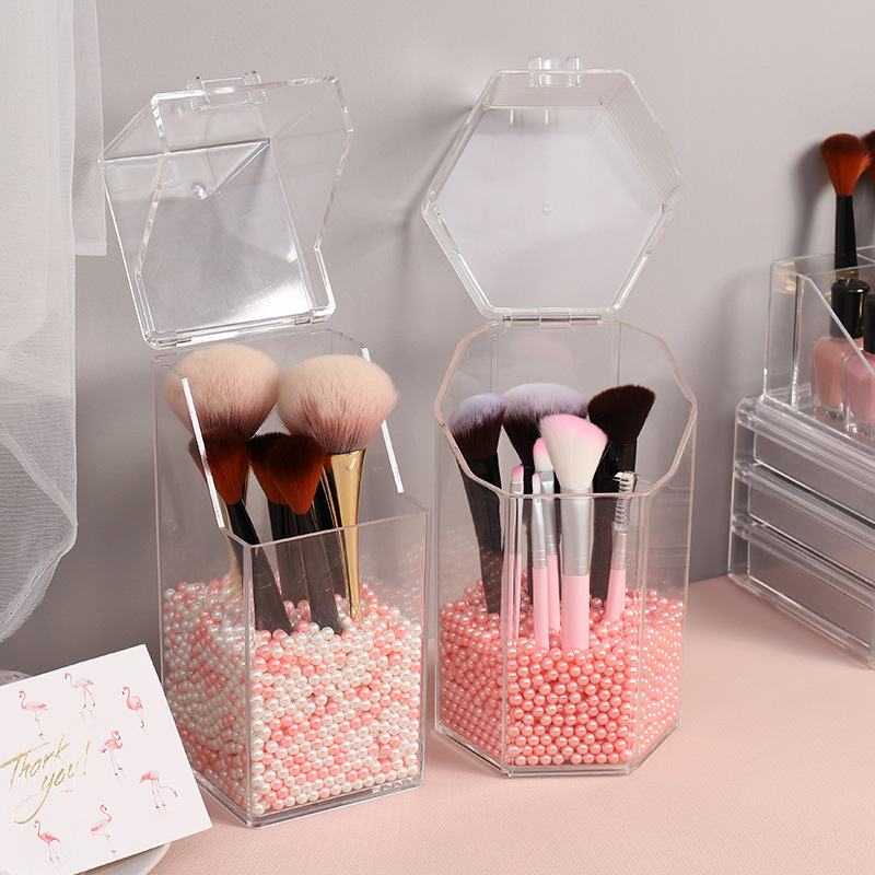 up box transparent clamshell dustproof make up brush bucket eyebrow pencil brush tube acrylic eyebrow pencil storage box