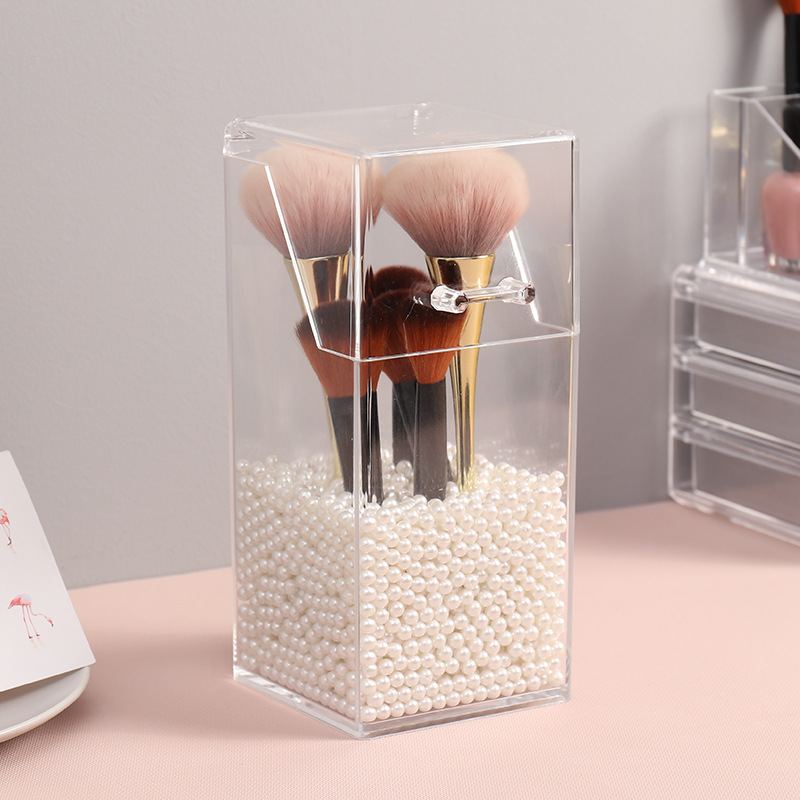 up box transparent clamshell dustproof make up brush bucket eyebrow pencil brush tube acrylic eyebrow pencil storage box