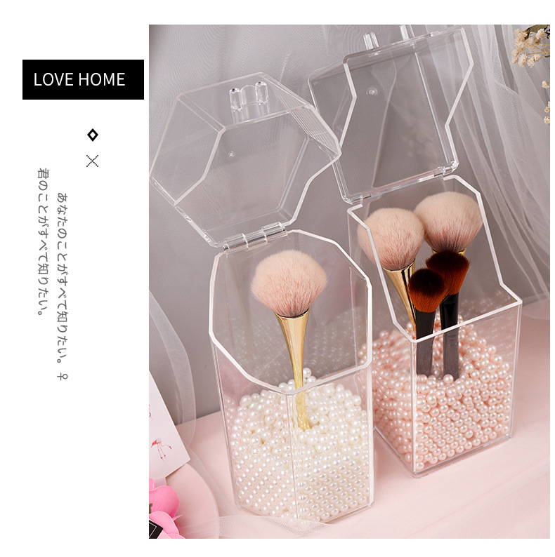 up box transparent clamshell dustproof make up brush bucket eyebrow pencil brush tube acrylic eyebrow pencil storage box