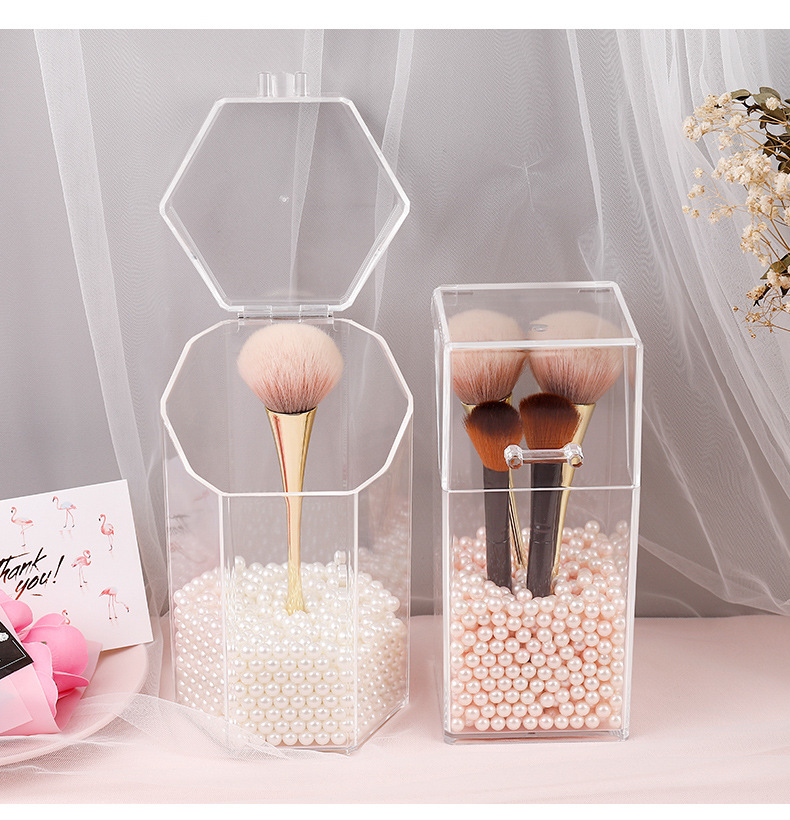 up box transparent clamshell dustproof make up brush bucket eyebrow pencil brush tube acrylic eyebrow pencil storage box