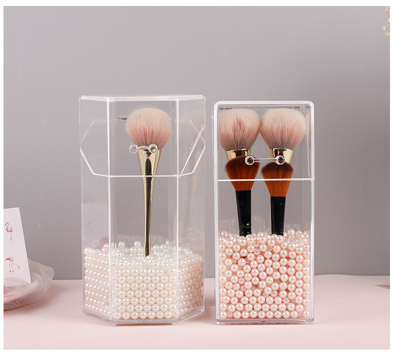 up box transparent clamshell dustproof make up brush bucket eyebrow pencil brush tube acrylic eyebrow pencil storage box