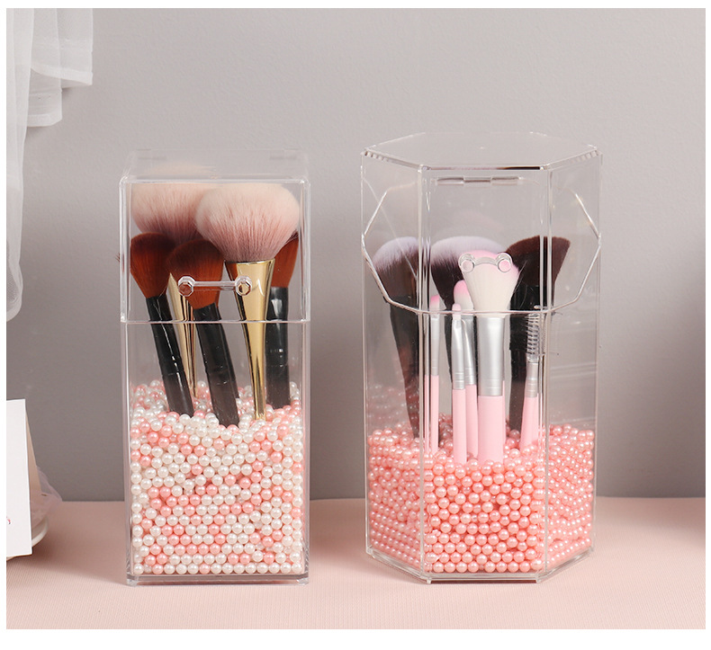 up box transparent clamshell dustproof make up brush bucket eyebrow pencil brush tube acrylic eyebrow pencil storage box