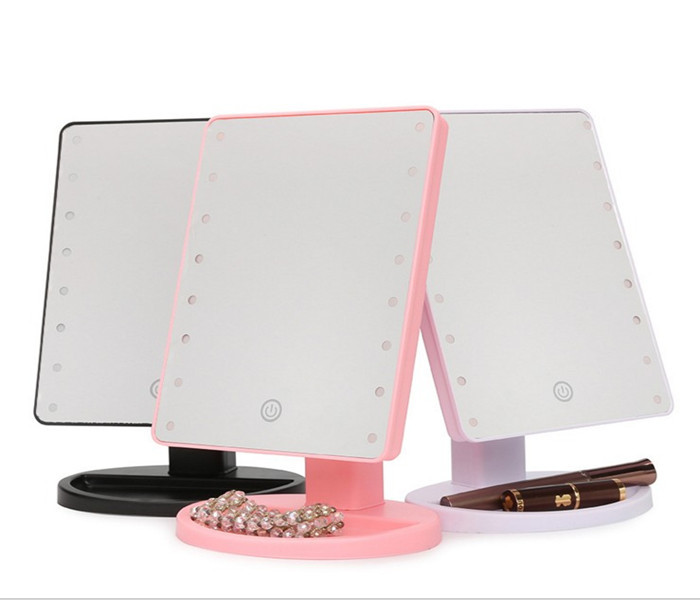 Japanese-Style Home Led Make-up Mirror Desktop Makeup Mirror Dressing Mirror with Light Cosmetic Mirror 16/22 Pieces Bright Led Mirror