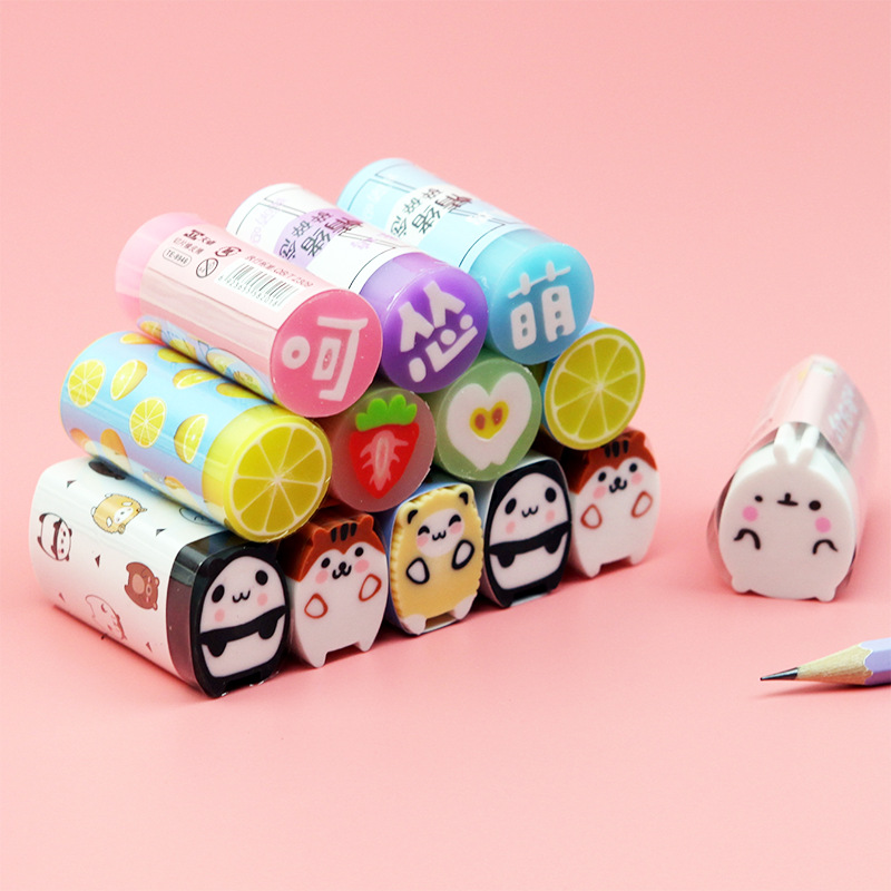 Eraser Creative Cartoon Eraser Cute Little Animal Multiple Children Fruit Slice 2B Primary School Student Gift Set