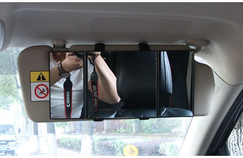 Shunwei Car Tri-Fold Cosmetic Mirror Car Sunshade Dressing Mirror for Car Interior Decorative Mirror SD-2408