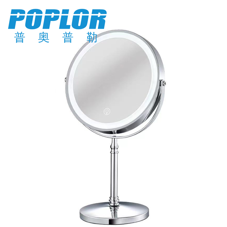 Led Make-up Mirror Table Lamp Three-Color Electrodeless Dimming USB Charging Desktop Double-Sided Mirror 10 Times Magnification Dressing Mirror