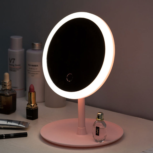 Internet Celebrity Makeup Mirror with Light Smart Dressing Mirror Led Desktop Desktop Mirror Student Fill Light Mirror Beauty Dormitory Mirror