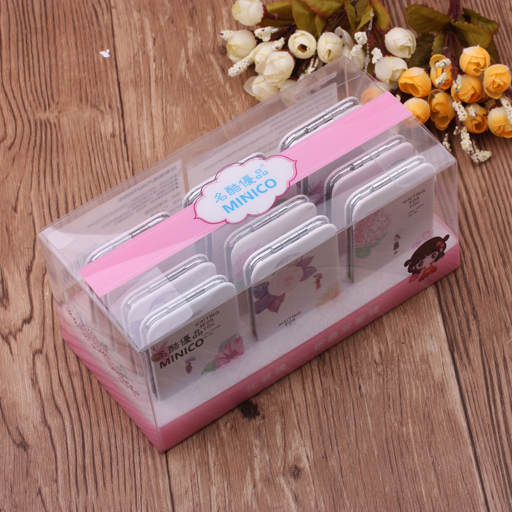 10 Yuan Ornament Korean Pu Mirror Women's Portable Dressing Mirror Mini-Portable Folding Mirror Double Mirror 10 Yuan Ornament Korean Pu Mirror Women's Portable Dressing Mirror Mini-Portable Folding Mirror Double Mirror