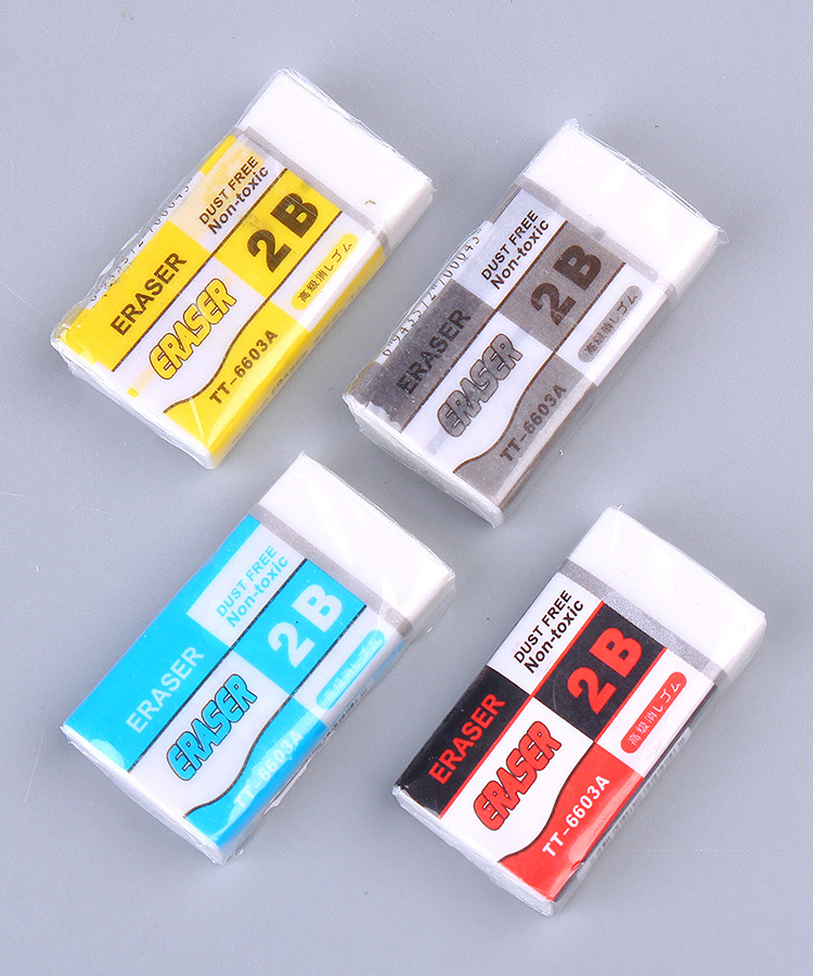 Eraser Rectangular Small Eraser Student Exam Painting Eraser Stationery Wholesale 2B Eraser Factory Direct Sales