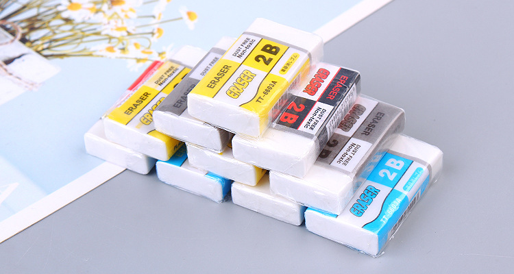 Eraser Rectangular Small Eraser Student Exam Painting Eraser Stationery Wholesale 2B Eraser Factory Direct Sales