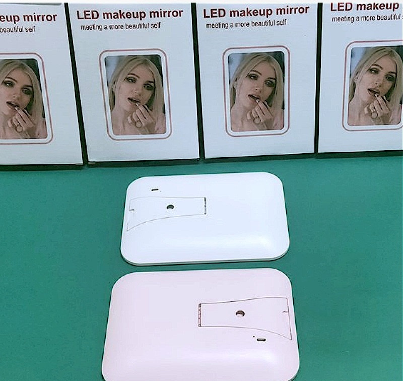 Desktop Portable Light Fill Tablet Dressing Mirror Desktop USB Charging Square Small Mirror Portable Led Make-up Mirror