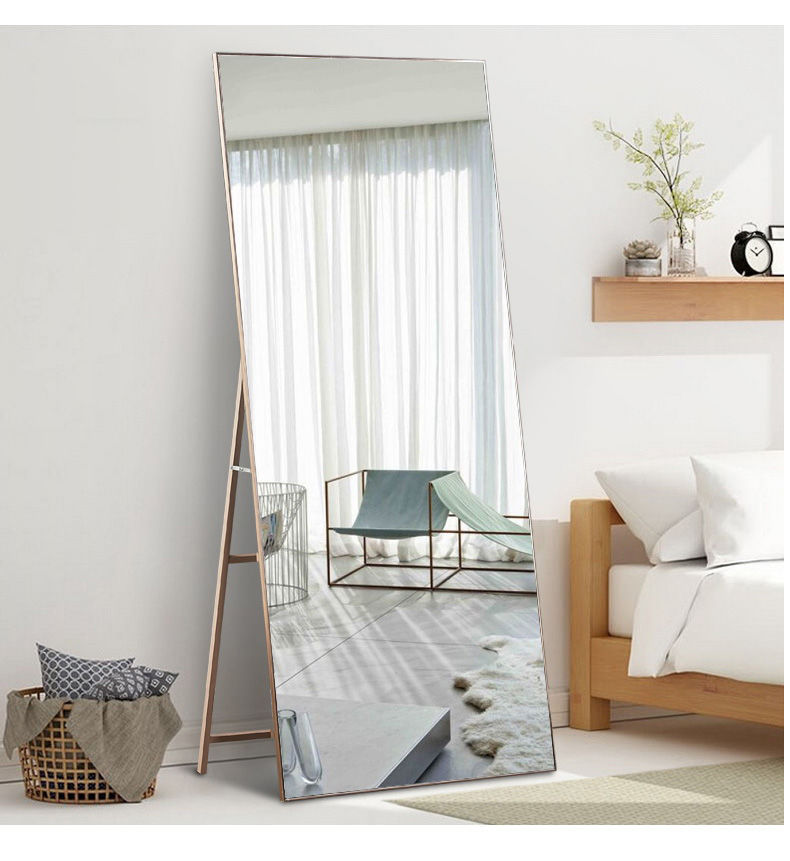 Floor Mirror Home Full Body Mirror Simple Internet Celebrity Girly Bedroom Dressing Mirror Clothing Store Student Dormitory Full-Length Mirror