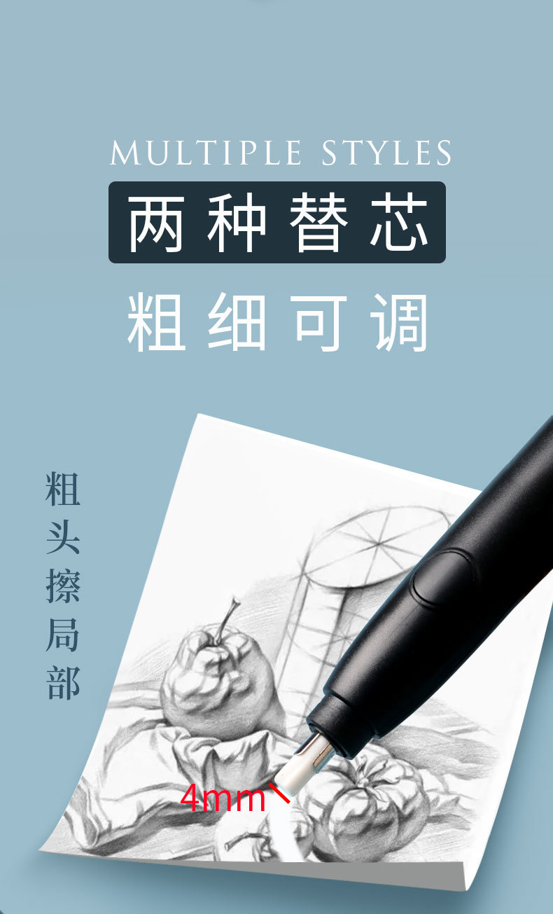 Deli Electric Eraser Cartoon Dandruff-Free Children Elementary School Student Sketch 2B Automatic Eraser Set Wholesale Deli Electric Eraser Cartoon Dandruff-Free Children Elementary School Student Sketch 2B Automatic Eraser Set Wholesale