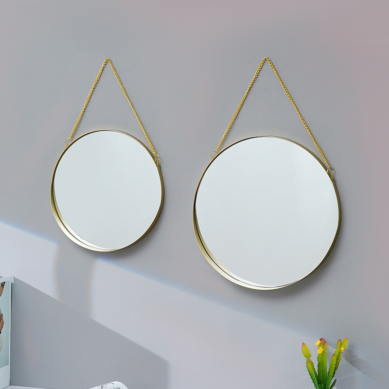 Punch-Free Wall Hanging Dormitory Dressing Mirror Wall Hanging Bathroom Mirror Wash Table Mirror Cosmetic Mirror Bathroom Mirror Bathroom Mirror
