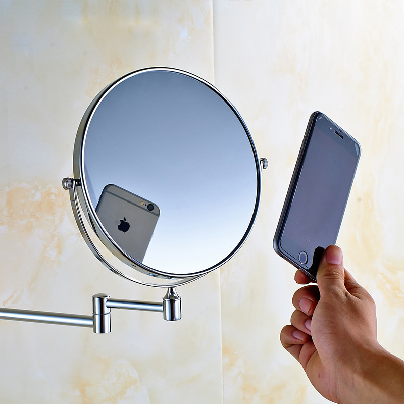 Bathroom Mirror Bathroom Wall-Mounted Dressing Mirror Hotel Toilet Retractable Enlarged Folding Double-Sided Hairdressing Mirror