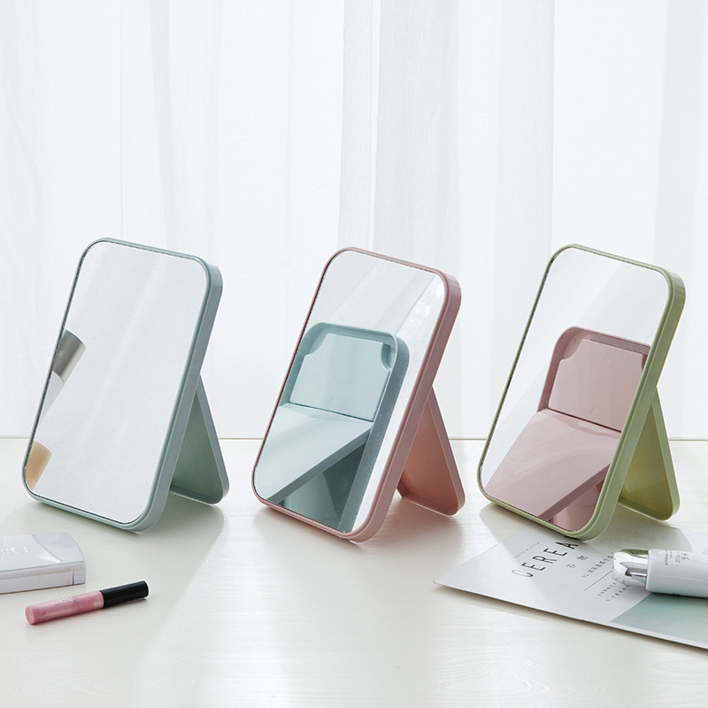 Desktop Folding Portable Cosmetic Mirror Student Dormitory Desktop Small Mirror Female Dressing Mirror Small Portable Princess Mirror