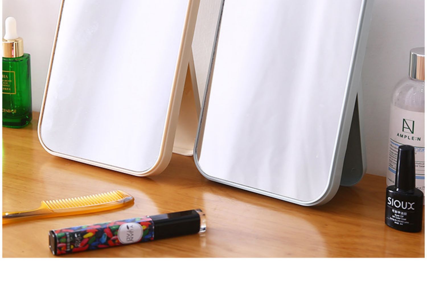 Desktop Folding Portable Cosmetic Mirror Student Dormitory Desktop Small Mirror Female Dressing Mirror Small Portable Princess Mirror