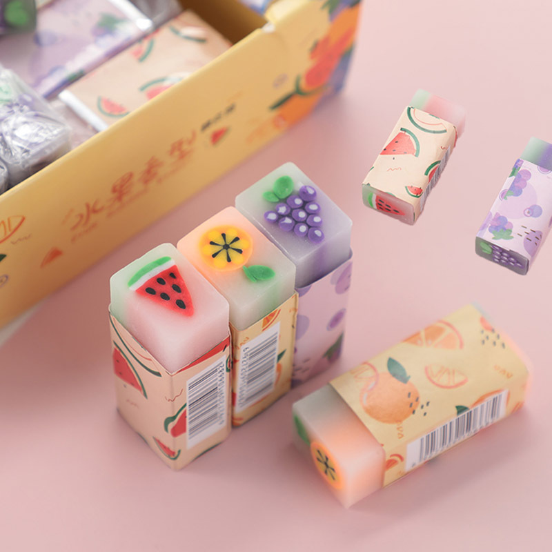 Creative Customized Fruit Eraser Cartoon Eraser Children&#039;s Fragrance Student Prize 2B Eraser Factory Wholesale