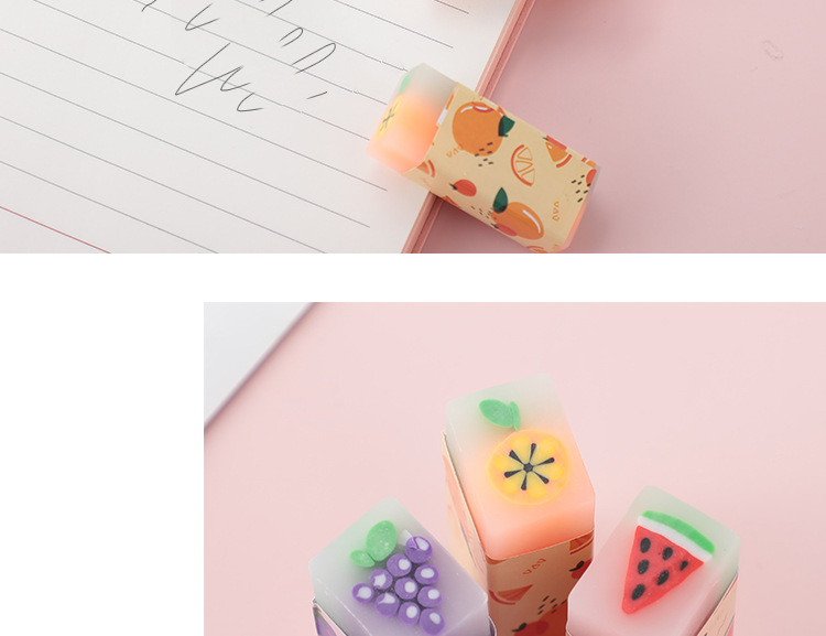 Creative Customized Fruit Eraser Cartoon Eraser Children's Fragrance Student Prize 2B Eraser Factory Wholesale