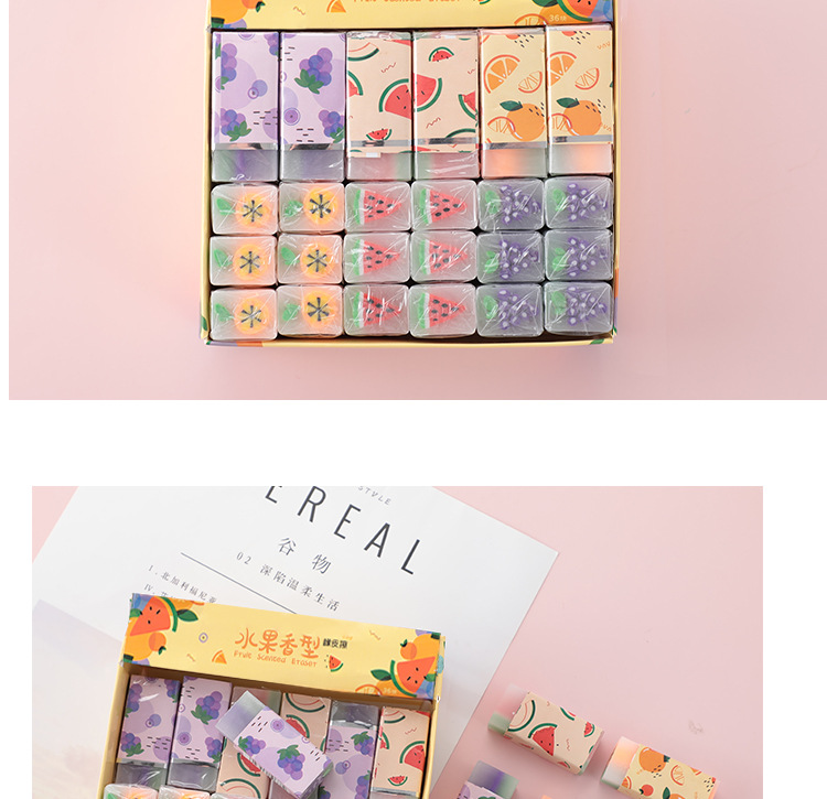 Creative Customized Fruit Eraser Cartoon Eraser Children's Fragrance Student Prize 2B Eraser Factory Wholesale