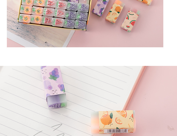 Creative Customized Fruit Eraser Cartoon Eraser Children's Fragrance Student Prize 2B Eraser Factory Wholesale