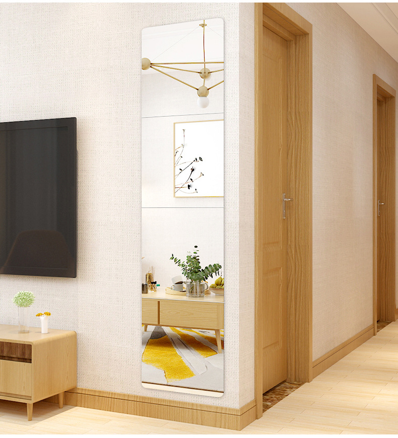 Dressing Mirror Stitching Wall Hanging Mirror Self-Adhesive Dormitory Paste Full-Length Mirror Wall Hanging Full-Length Mirror Wall Self-Adhesive Sticker Mirror