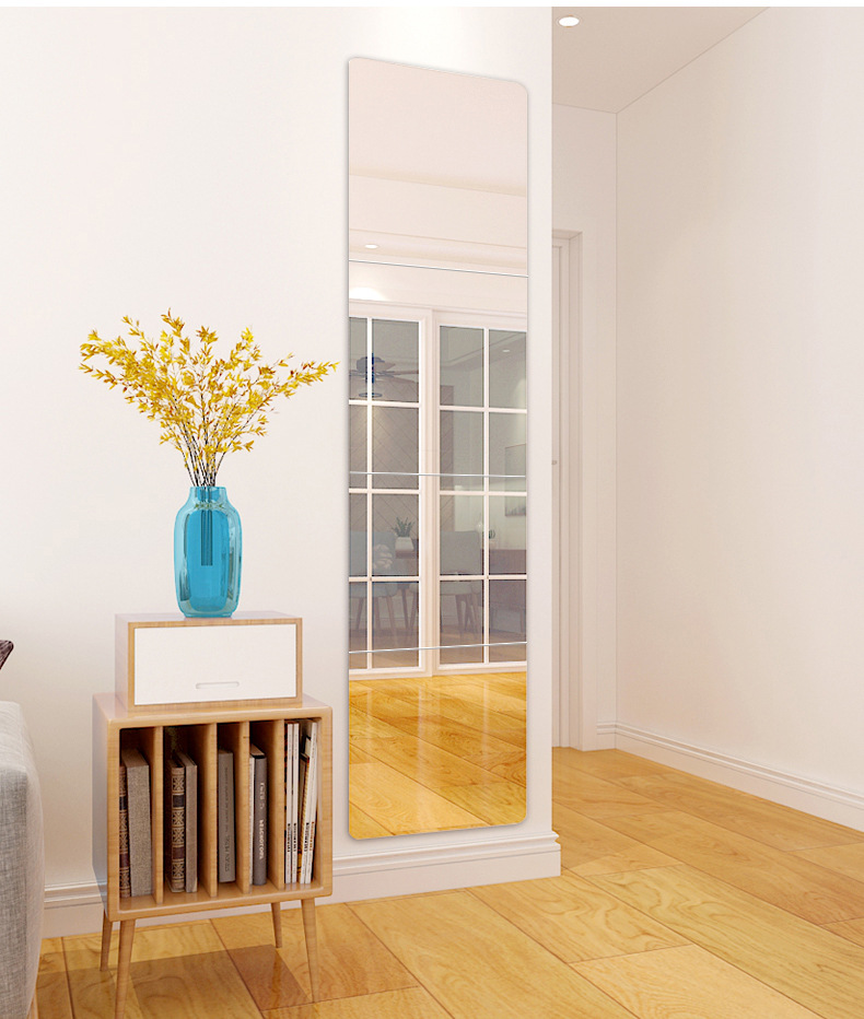 Dressing Mirror Stitching Wall Hanging Mirror Self-Adhesive Dormitory Paste Full-Length Mirror Wall Hanging Full-Length Mirror Wall Self-Adhesive Sticker Mirror