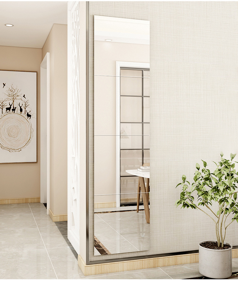 Dressing Mirror Stitching Wall Hanging Mirror Self-Adhesive Dormitory Paste Full-Length Mirror Wall Hanging Full-Length Mirror Wall Self-Adhesive Sticker Mirror