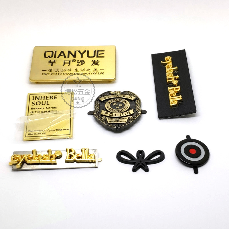 Factory Customized Alloy Jewelry Nameplate Customized Metal Hangtag Dressing Mirror Sign Processing Electroplating Metal Tag